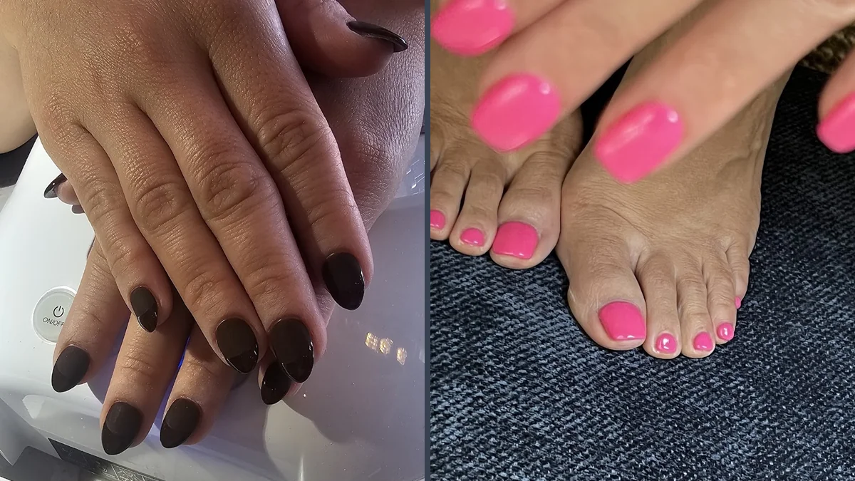Pedicure chair beside a tidy salon floor.
